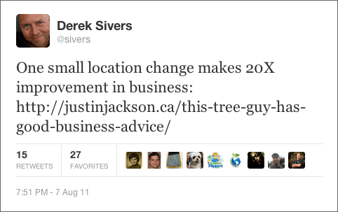 Derek Sivers tweet
